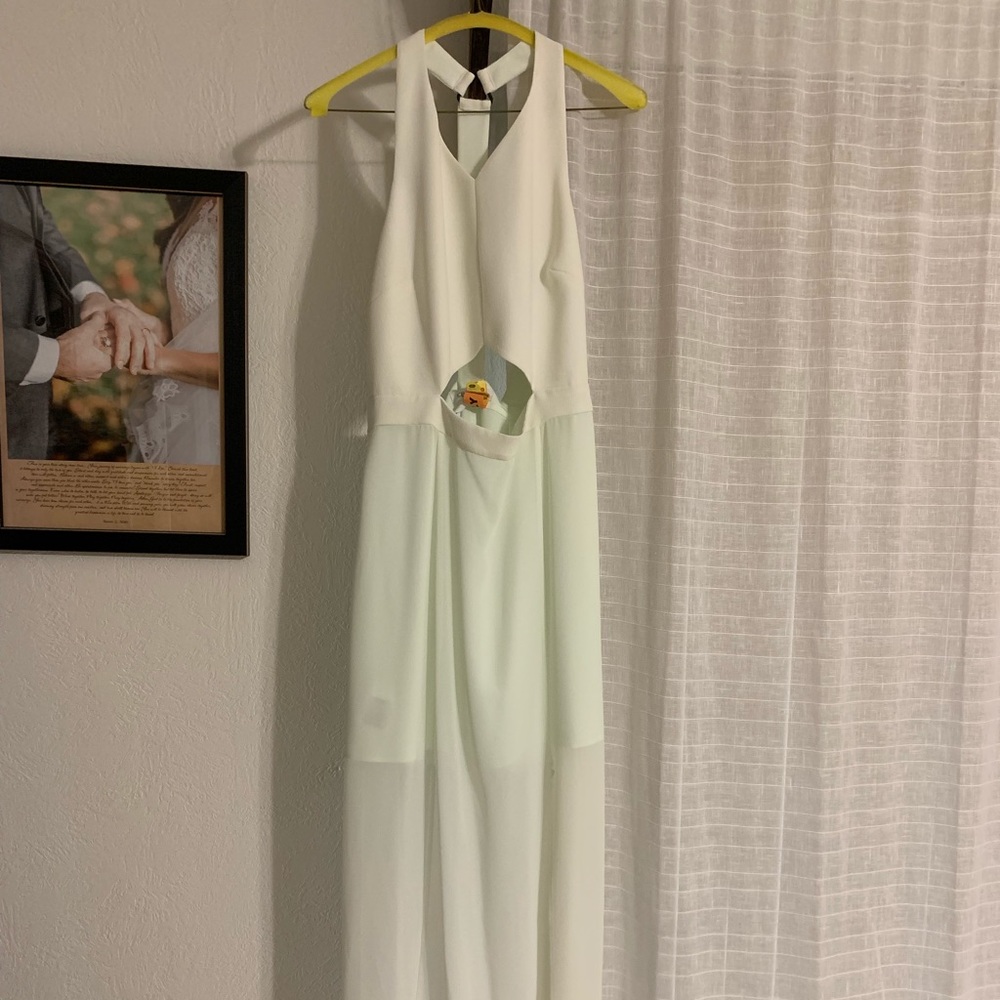 Mint green, very light, BCBG maxi dress